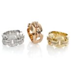 Colección de anilos "Febo" en oro de 18 quilates en diferentes versiones, de Chimento