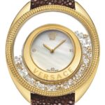 Reloj Versace Destiny Precious color marrón con diamantes