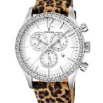 Reloj Festina de mujer cronógrafo, con correa de leopardo; ref. F16590-5
