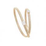 Pulsera de "tubogas" doble en oro rosa con diamantes