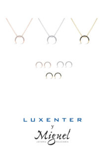 Colección media luna con circonitas, de Luxenter.