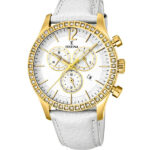 Reloj Festina de mujer cronógrafo, blanco con circonitas; ref. F16605-1