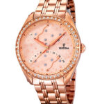 Reloj Festina de señora dorado en oro rojo con circonitas; F16742-2