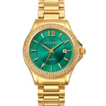 Reloj Penélope Cruz dorado en oro amarillo y esfera verde 471028-65
