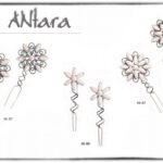 Peinas de plata con resina blanca en forma de flor