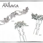 Tiara para novia en plata, con peinas a juego