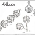 Pendientes, pulsera y peinas en plata de forma redondeada