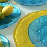 Vajilla Adela de La Mediterranea en celete y amarillo