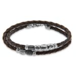 Doble pulsera con cuentas de plata