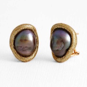Pendientes plata chapada perlas