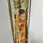 Goegel: jarrón alto de cristal transparente de "El beso" de Klimt
