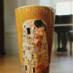 Goegel: jarrón de porcelana alto del cuadro "El beso" Klimt