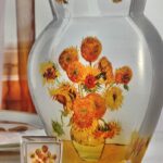 Goebel: jarrón y portavela pequeño de "Los girasoles" Van Gogh