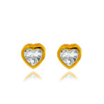 Pendientes de plata dorados en oro de Luxenter, con forma de corazón.