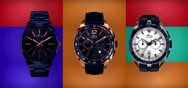 Relojes Lotus para hombre Smart Casual en colores, anunciados en televisión