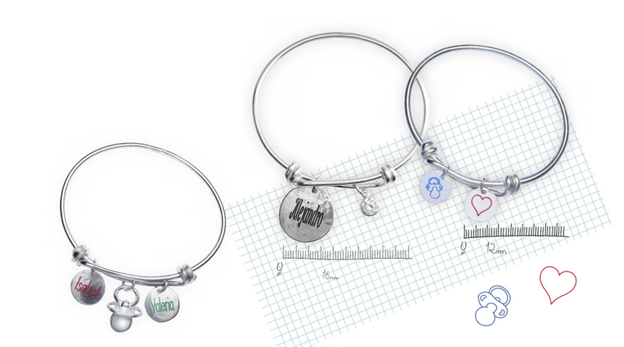 Pulseras de plata para mamás, personalizables. De Joyería Hago. Pulseras de plata para mamás, personalizables. De Joyería Hago.