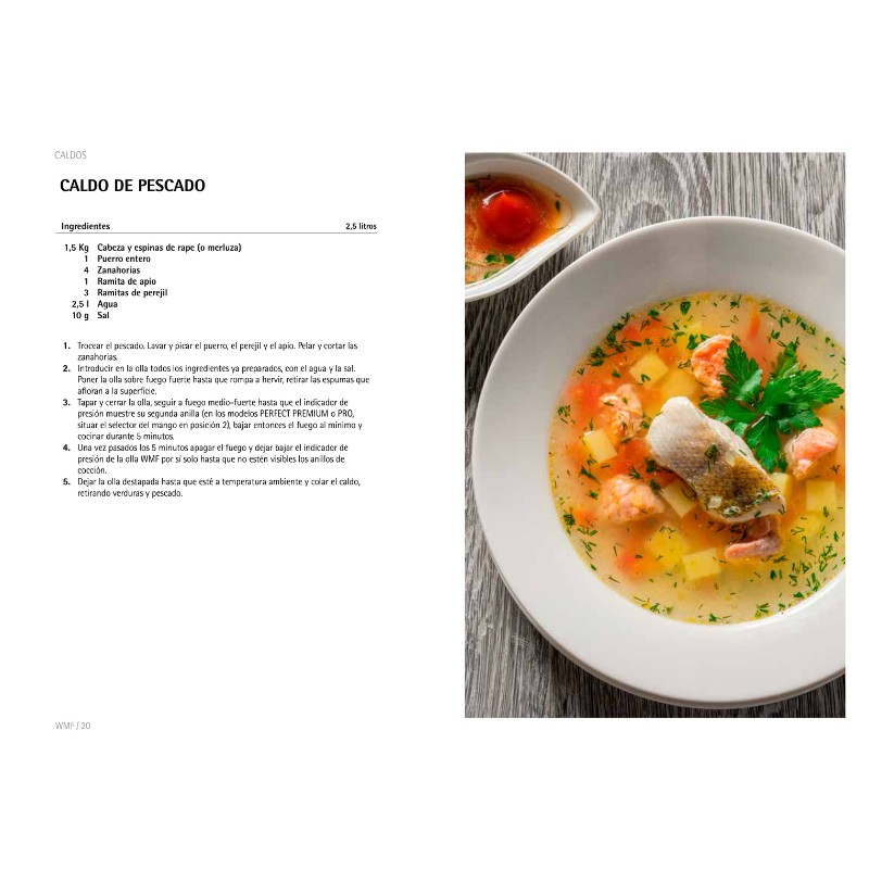 Receta de caldo de pescado WMF.