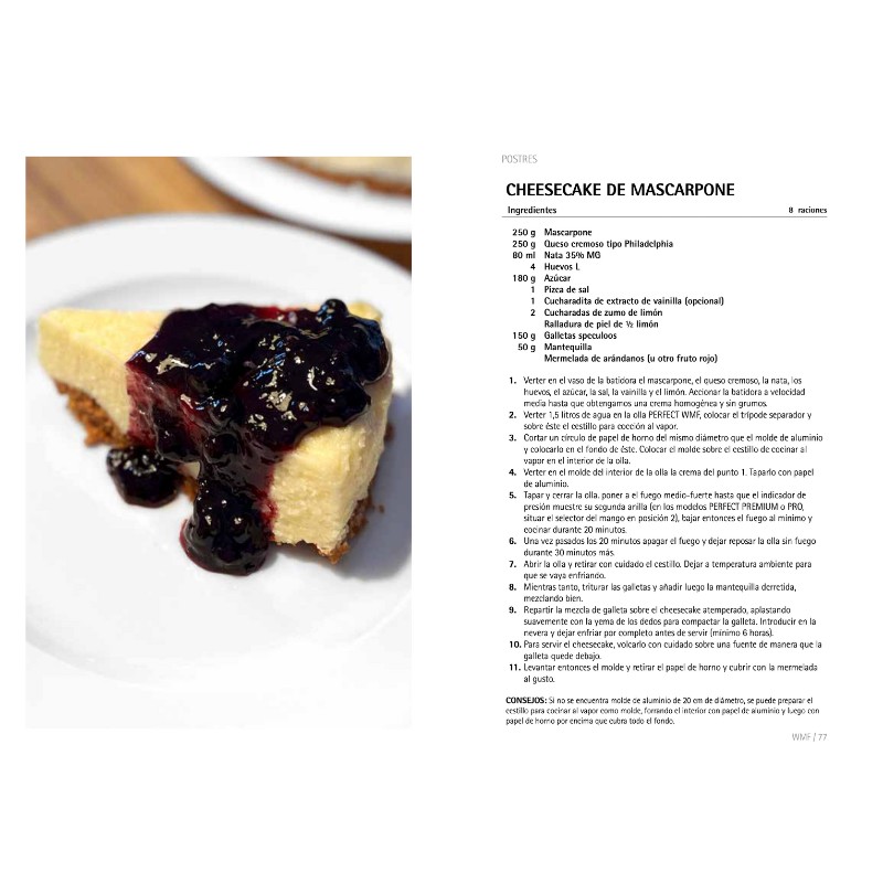 Receta tarta de queso para ollas WMF.
